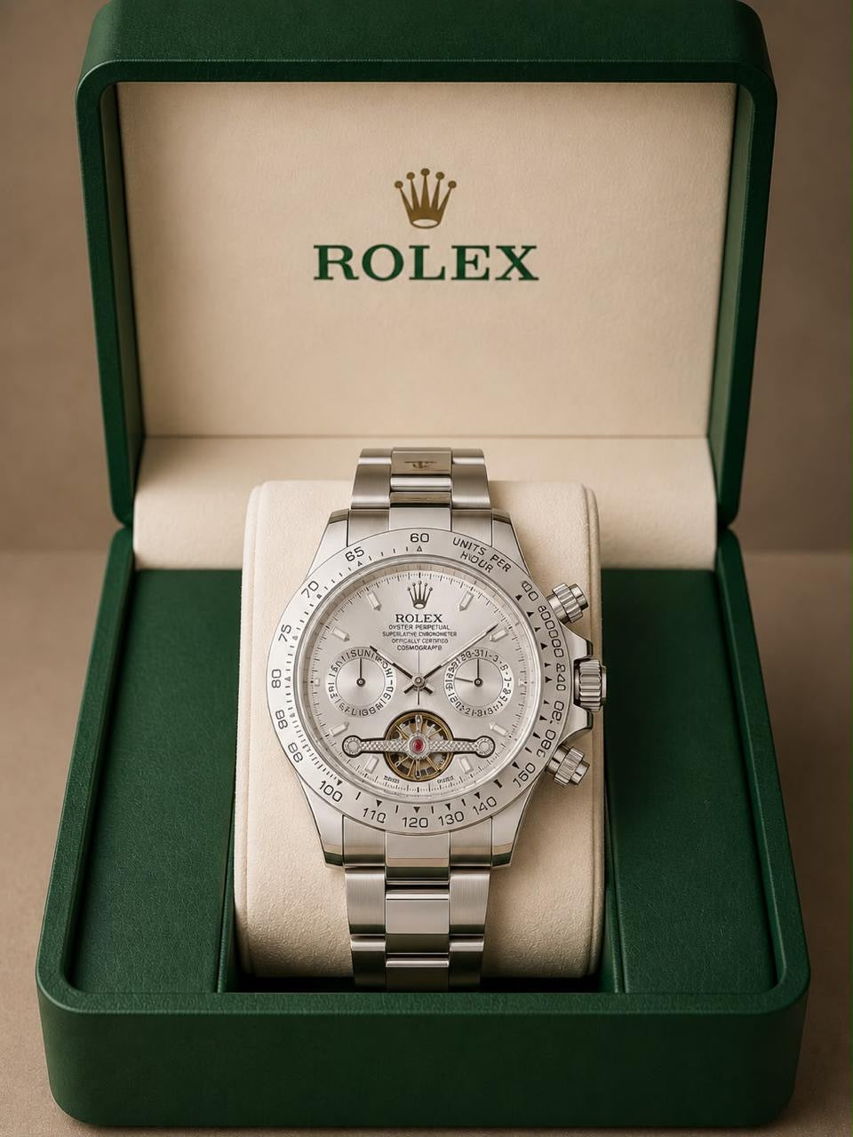 Reloj Estilo Rolex Luxury Plateado
