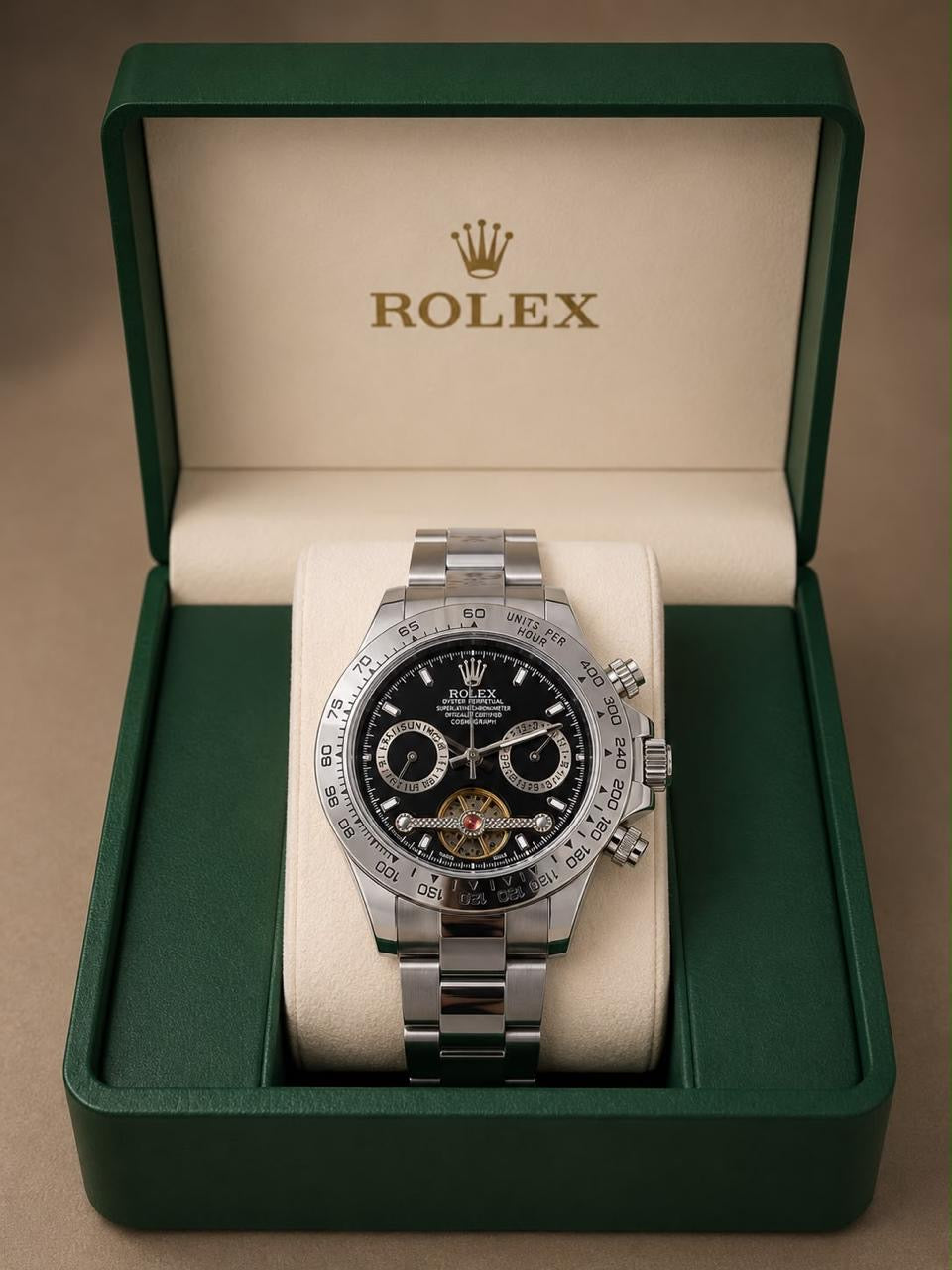 Reloj Estilo Rolex Luxury Plateado