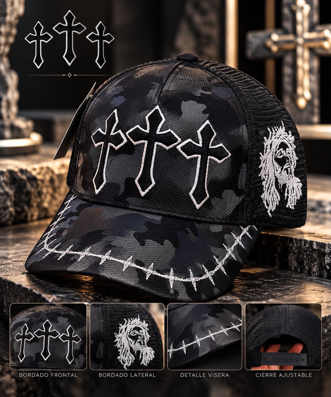 Gorra Tres Cruces Camuflada