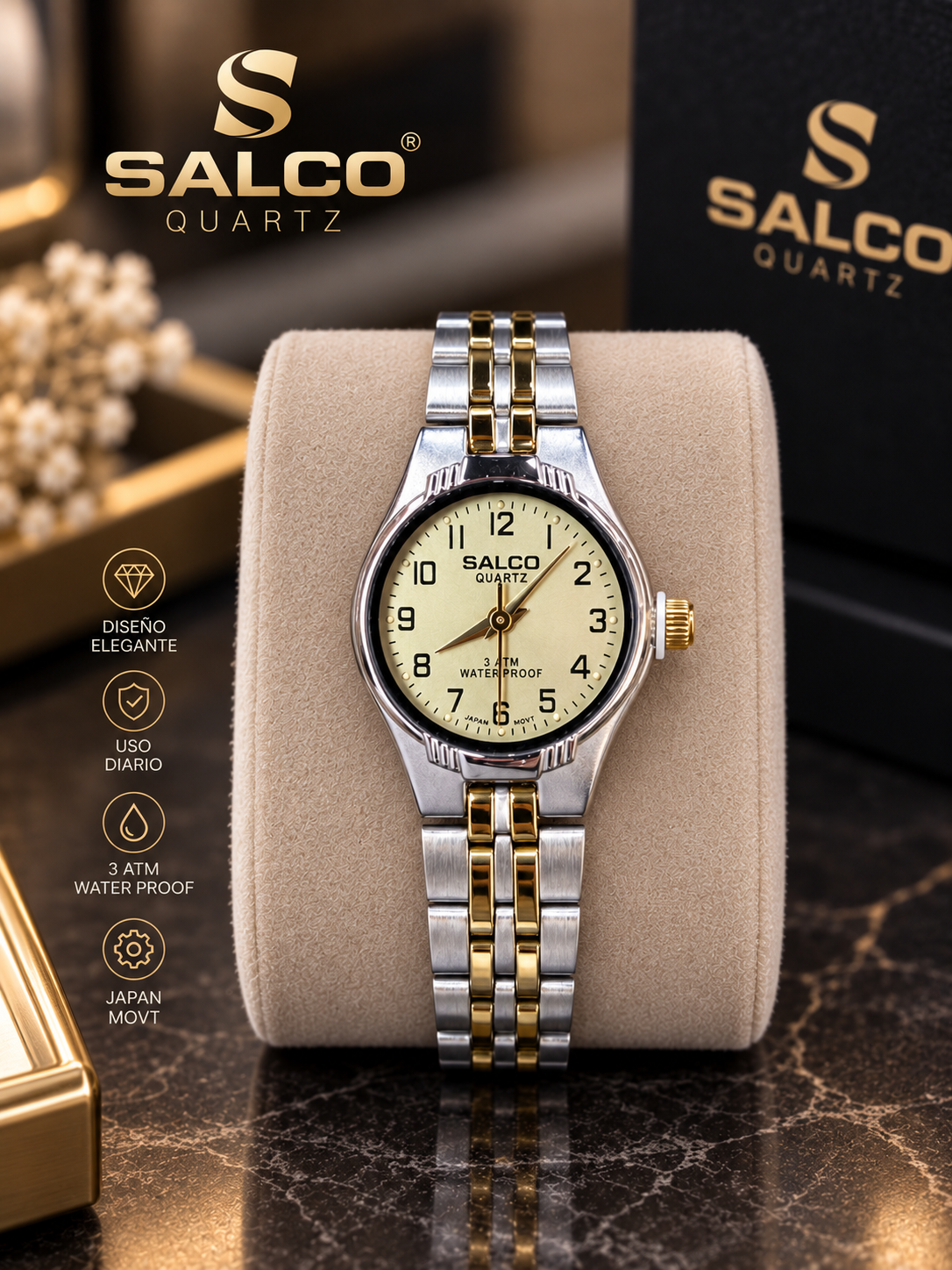 Reloj Salco bicolor de dama