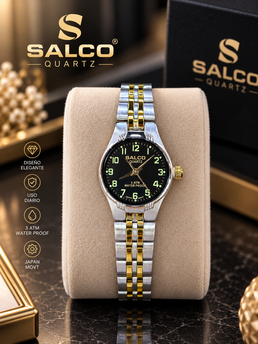 Reloj Salco bicolor de dama